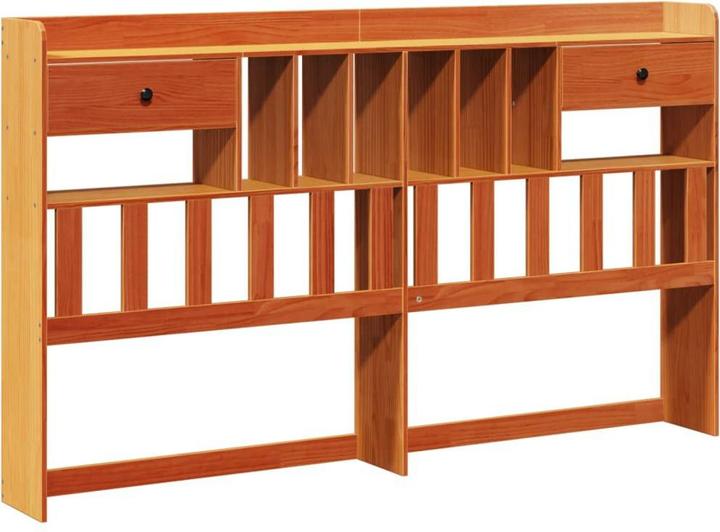 Produktbild VidaXL Kopfteil Bettkopfteil Betthaupt mit Stauraum Wachsbraun 200cm Massivholz