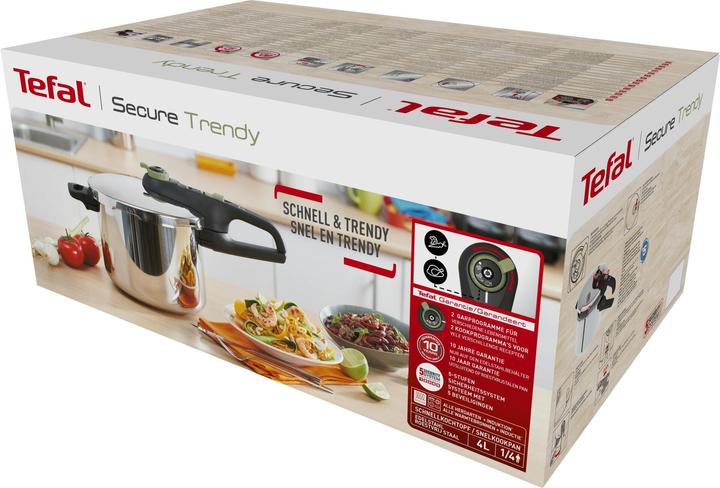 Immagine prodotto Tefal Pentola a pressione trendy da 4 l senza cestello moringa green (Cucina a vapore, Acciaio inossidabile)
