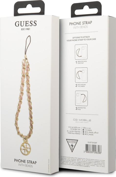 Produktbild Guess zawieszka GUSTSAS4P Phone Strap różowy/pink Chain Metal 4G Charm