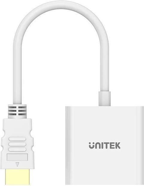 Produktbild Unitek Adapter HDMI - VGA Fullhd 60hz Biały M/F (VGA, HDMI, 1.55 cm)