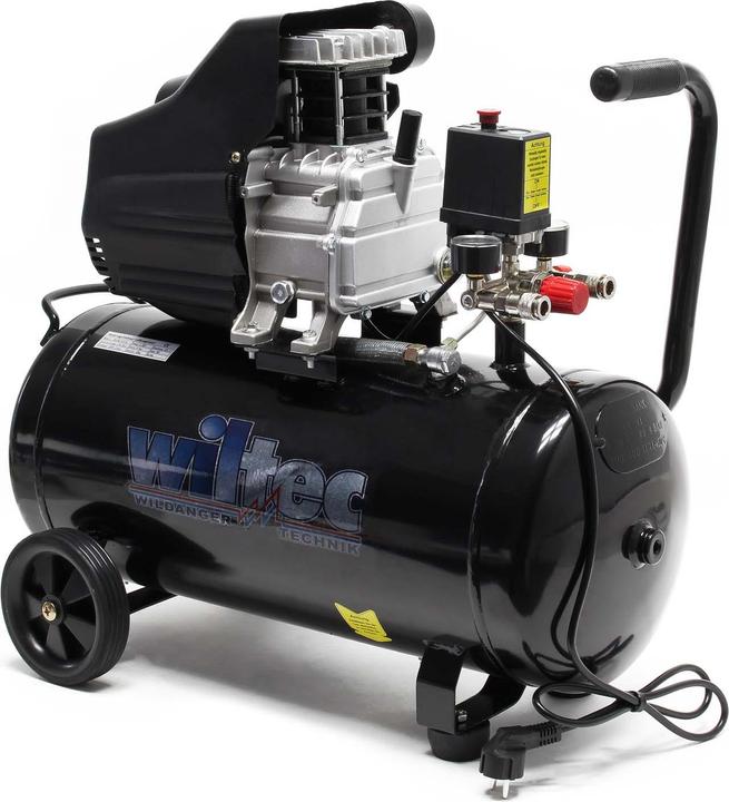 Produktbild Wiltec Druckluftkompressor 50l Kessel 1500W 2PS mobiler Kompressor Werkstatt (50 l)