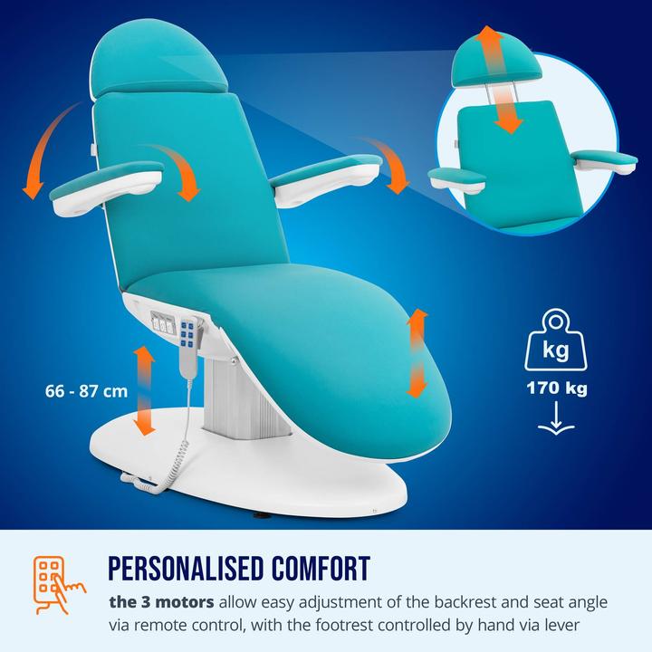 Actual product image Physa Beauty Bed - 300 W - 3 motors - 175 kg - blue