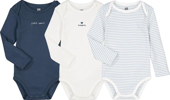 Actual product image La Redoute Collections 3-Pack First Baby Bodysuits (92)