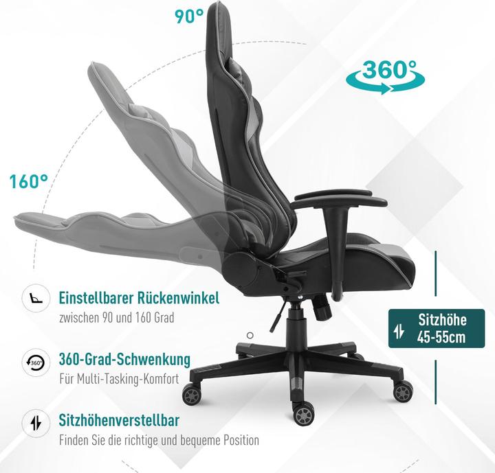 Image du produit Vinsetto Chaise de jeu ergonomique