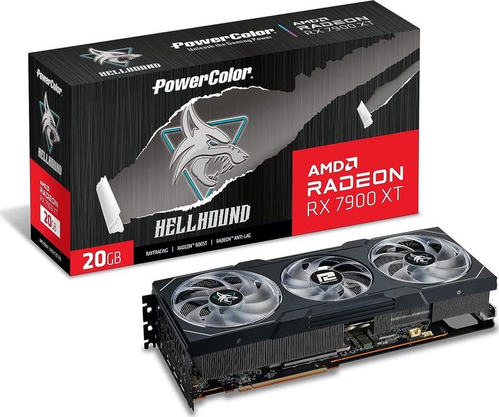 Image du produit Powercolor Hellhound RX 7900 XT -L/OC AMD Radeon RX 7900 XT GDDR6 (20 Go)