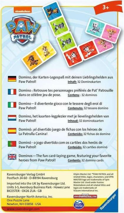 Produktbild Ravensburger Paw Patrol Domino (Deutsch, Englisch, Französisch, Portugiesisch, Niederländisch, Spanisch)