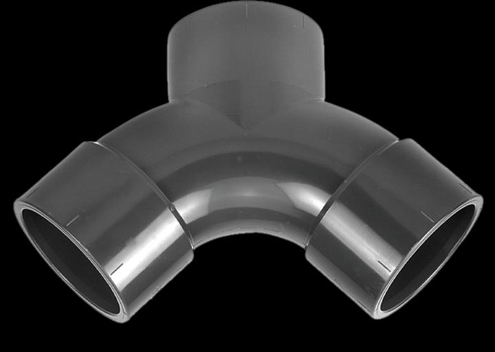 Produktbild Profec Y-Bogen PVC-U 50 mm Klebemuffe 16bar Grau