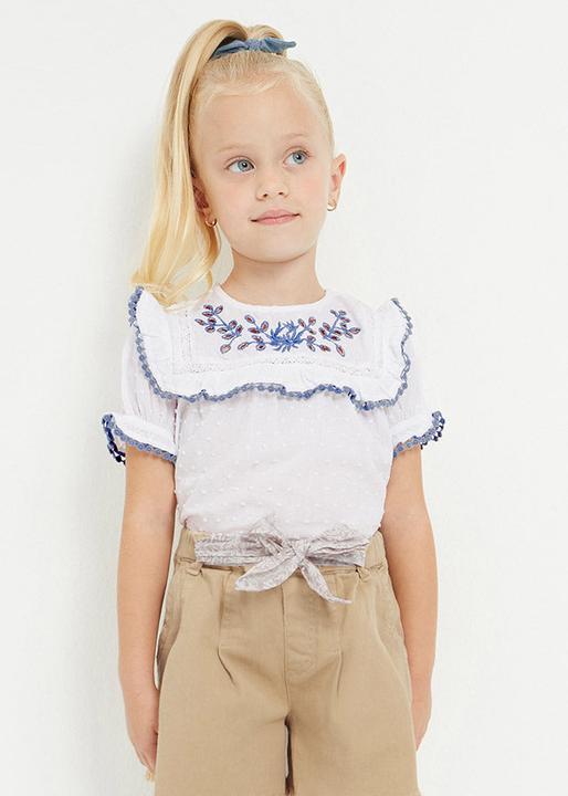 Actual product image MAYORAL Plumenti Tunic Blouse with Embroidery Motifs (128)