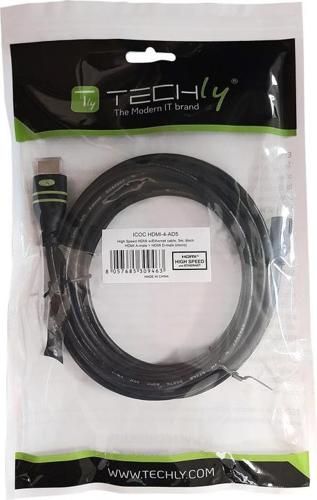 Immagine prodotto Techly HDMI (Typ A) — micro HDMI (Typ D) (5 m, HDMI)