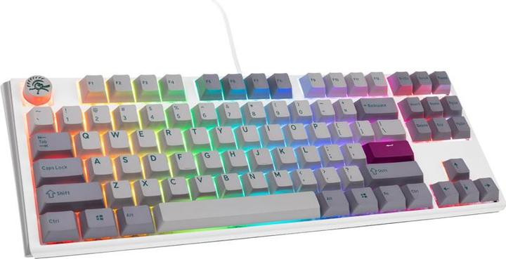 Actual product image Ducky One 3 Mist Grey TKL Gaming Keyboard, RGB LED - MX-Speed-Silver (US) (US, Cable)
