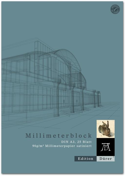 Edition Dürer Blocchetto millimetrato Staufen - DIN A3, 25 fogli, carta bianca pregiata 90g/m² (90 g/m², A3)