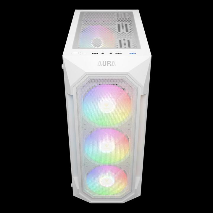 Produktbild Gamdias Boitier Moyen Tour ATX Aura GC1 Elite RGB avec panneau vitré (Blanc) (ATX)