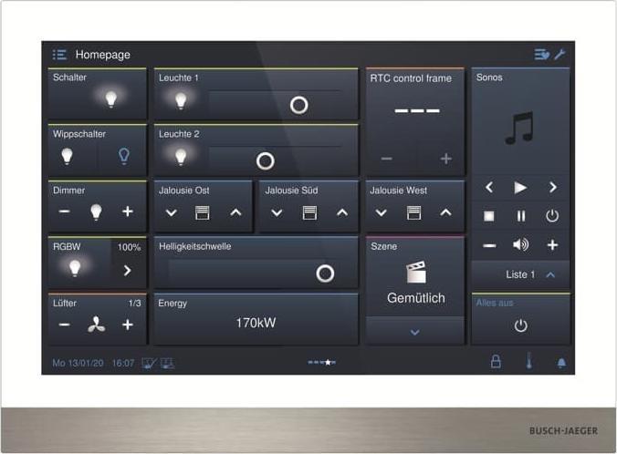 Image du produit Busch-Jaeger Élément de commande tactile H8237-4W-03 IP touch 10 LAN/WLAN (WiFi)