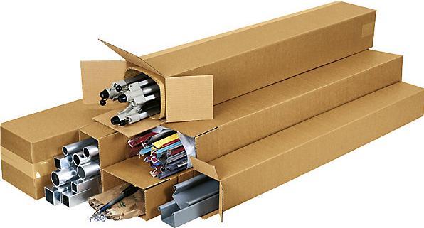 Actual product image kaiserkraft Long folding corrugated cardboard boxes, brown, LxWxH 160 x 160 x 818 mm, single (1 x)