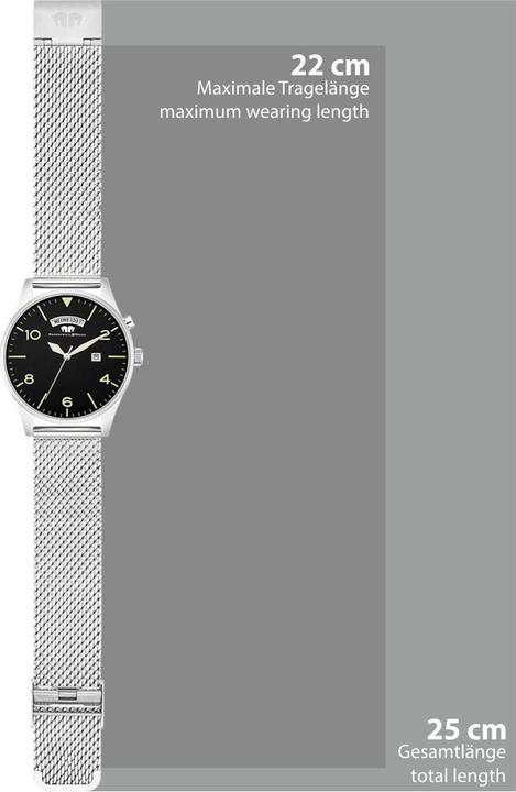 Actual product image Mens quartz watch vintage stainless steel silver - 16436 (Chronograph, 43 mm)