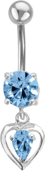 Bijouteria Bauchpiercing (Chirurgenstahl 316L, Silber 925, Zirkonia)