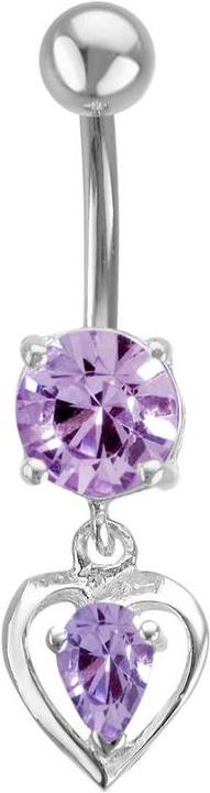 Bijouteria Bauchpiercing (Chirurgenstahl 316L, Silber 925, Zirkonia)