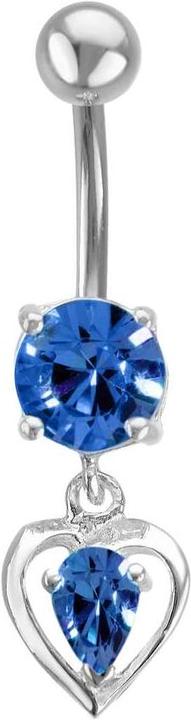 Bijouteria Bauchpiercing (Chirurgenstahl 316L, Silber 925, Zirkonia)