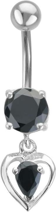 Bijouteria Bauchpiercing (Chirurgenstahl 316L, Silber 925, Zirkonia)