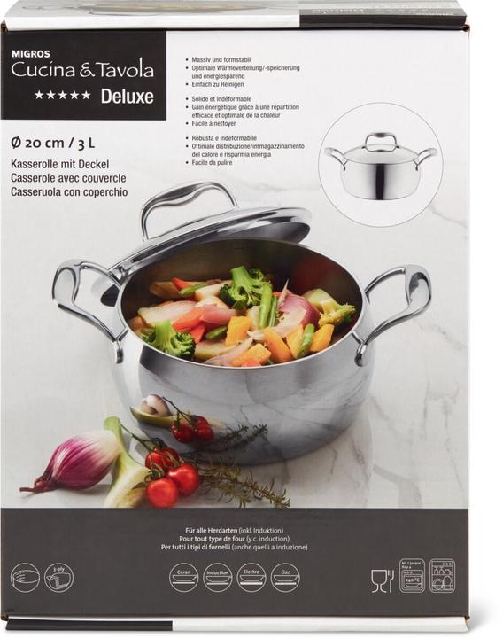 Image du produit Cucina & Tavola DELUXE Casserole avec couvercl