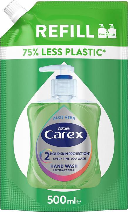 Image du produit Carex Savon liquide antibactérien Aloe Vera, réserve, 500ml (Savon liquide, 500 ml)