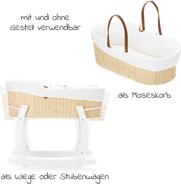Actual product image Fillikid Bassinet & cradle Moses basket set with rocking frame incl. inner cover