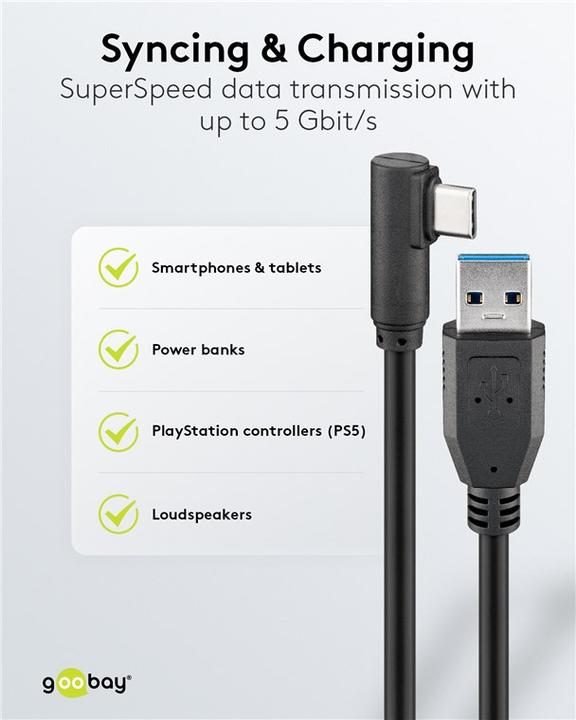 Produktbild Goobay USB C — USB A (0.50 m, USB 3.2)