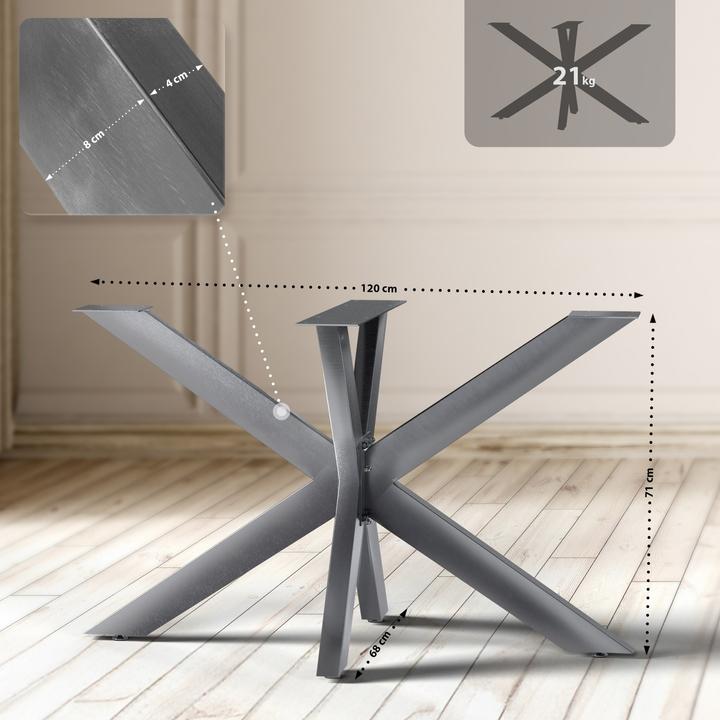 Image du produit CLP Pieds de table Hardwick en acier en forme d'étoile Hauteur 71 cm