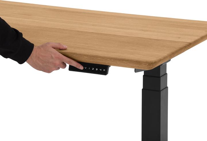 Produktbild Oakywood Standing Desk Holztisch mit Höhenverstellung - aus Massivholz - Eiche / 120x60 / Schwarz - (120 x 60 cm)