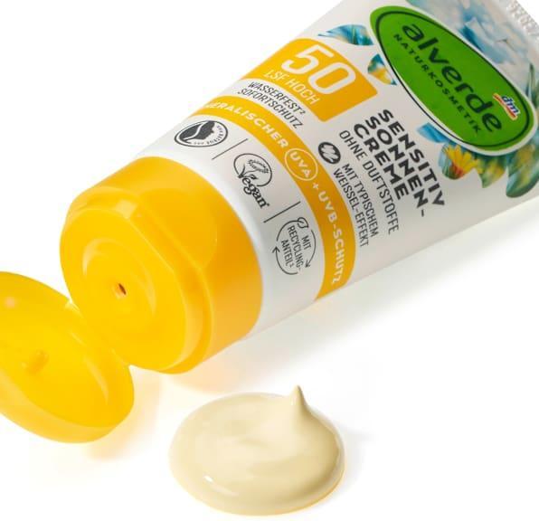 Actual product image dm alverde Sensitive (Suntan cream, SPF 50, 75 ml)