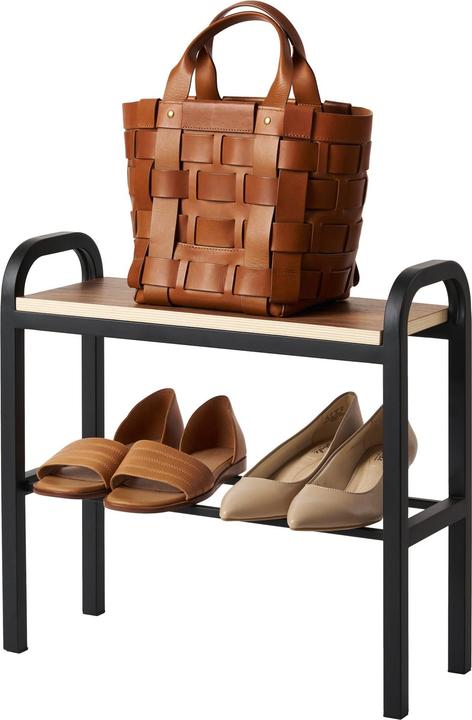Yamazaki Shoe rack with wooden shelf TOWER