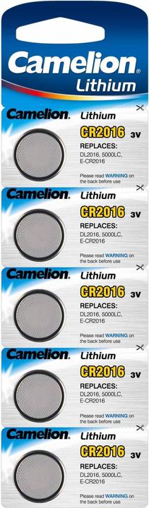 Camelion Lithium CR2016 (5 Stk., CR2016, 75 mAh)