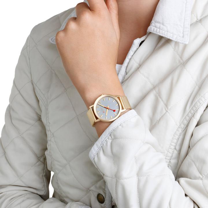 Immagine prodotto Mondaine Classico - Ispirato alla natura - IP Oro (Orologio da polso analogico, 36 mm)