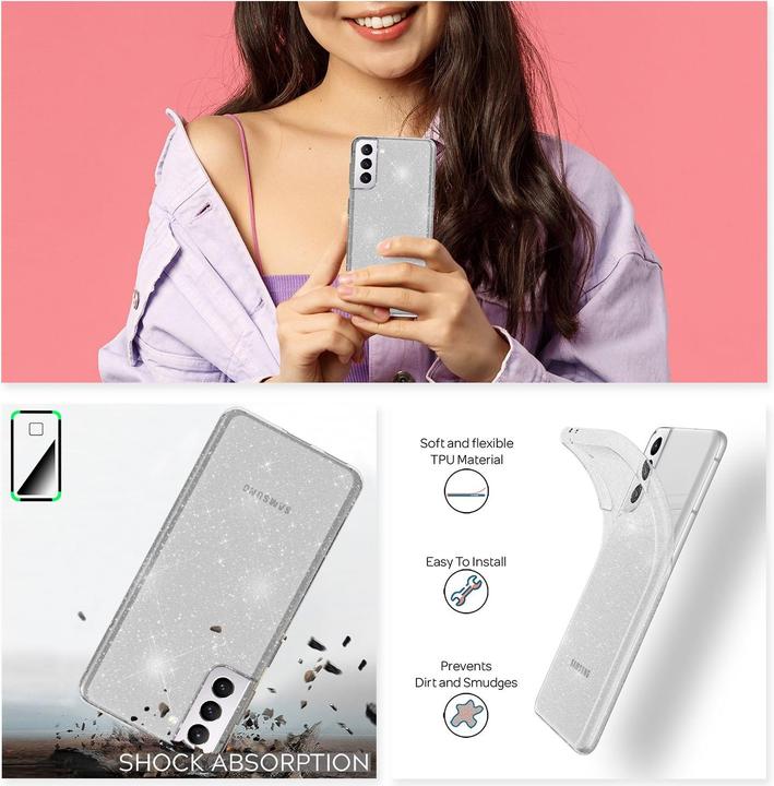 Produktbild Nalia Glitter Handyhülle (Samsung Galaxy S21+)