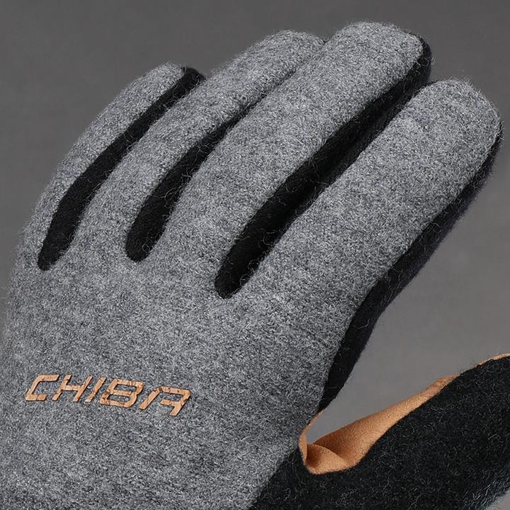 Actual product image Chiba All Natural Winter Bicycle Gloves long waterproof grey 2023: Size: M (8) (M)