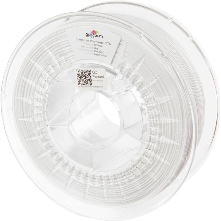 Filament / PETG / ARCTIC WHITE / 1,75 mm / 1 kg (PETG, 1.75 mm, 1400 g, Blanc)