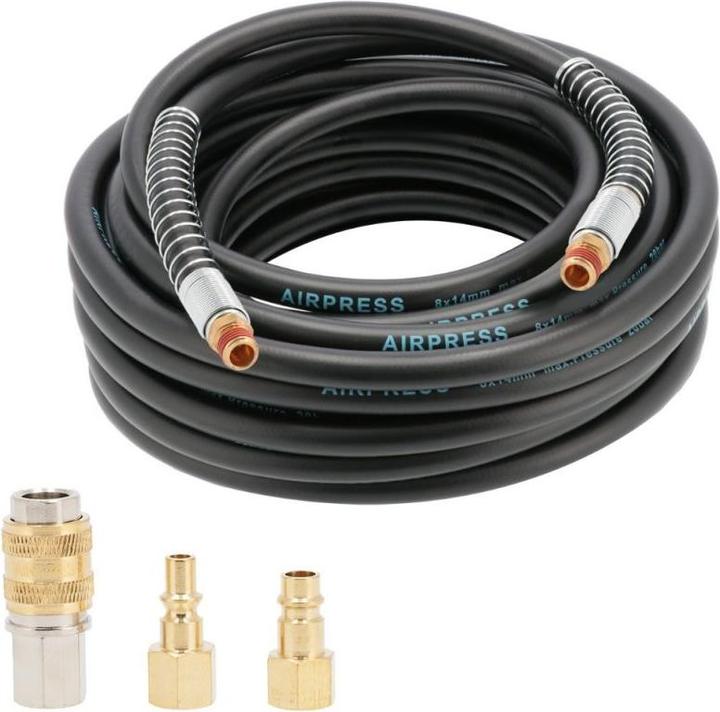 Airpress Extension hose 10m 8x14mm 1/4 EURO nitrile, with quick coupling