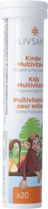 Produktbild Livsane Kinder Multivitamin Tropenfrüchte Geschmack Brausetabl (20 Stück, Tabletten, Brausetablette, 101 g)