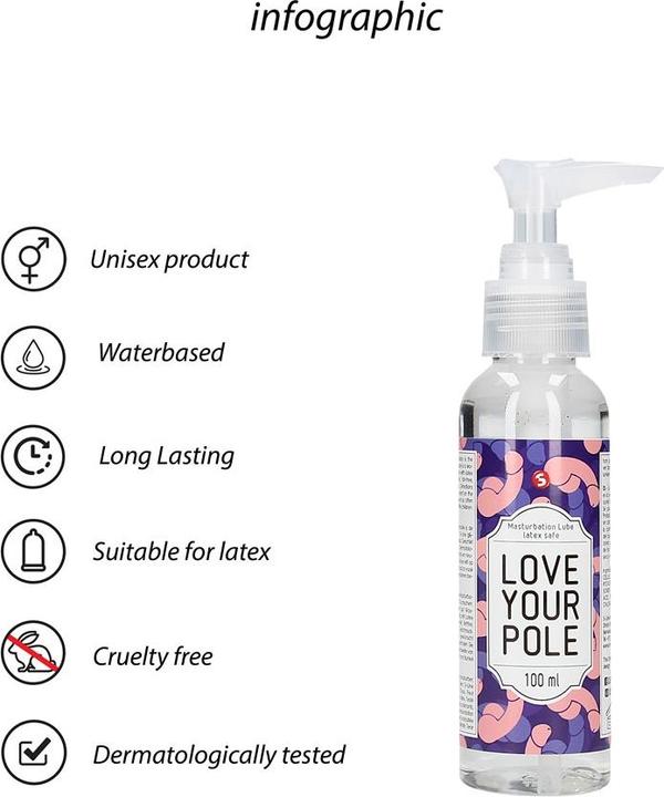 Actual product image Shots Masturbation Lube - Love Your Pole - 100 ml (100 ml)