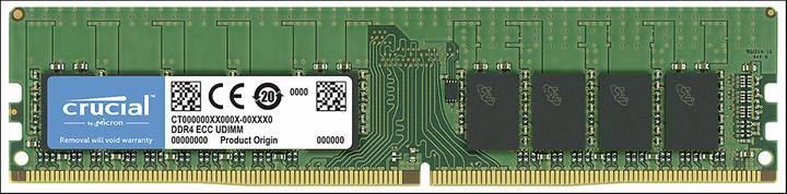 Actual product image Crucial 16GB DDR4 2400 MT/s UDIMM 288pin DR x8 CL19 VLP ECC (1 x 16GB, 2666 MHz, DDR4-RAM, DIMM)