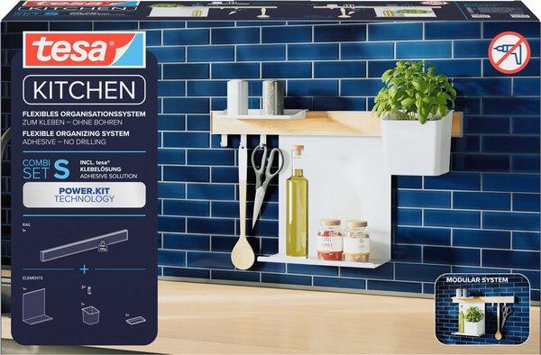 Produktbild tesa Küchenorganizer Kombi-Set S zum Kleben, Montage ohne Bohren