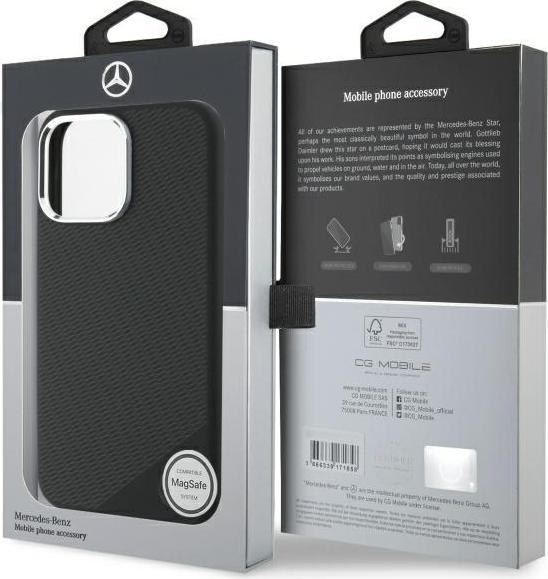 Actual product image Mercedes MEHMP16X23SUGDK iPhone 16 Pro Max 6.9" czarny/black hardcase Silicone Tonal Logo Wood Pa (Apple iPhone 16 Pro Max)