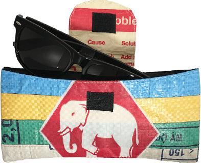 Immagine prodotto Bekos Upcycling - Custodia per occhiali da borse riciclate Patchwork Elephant