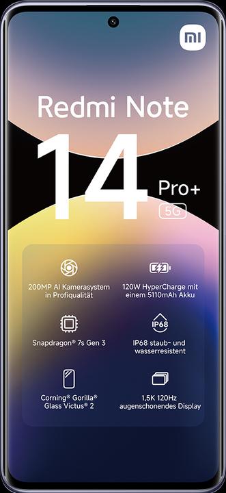 Image du produit Xiaomi Redmi Note 14 Pro+ 5G (512 Go, Lavender Purple, 6.67", Double SIM, 200 Mpx, 5G)