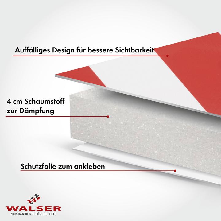 Produktbild CarComfort Garagen-Wandschutz, 2 Stück Auto-Türkanten-Schutz selbstklebend 32x20x4 cm rot/wei