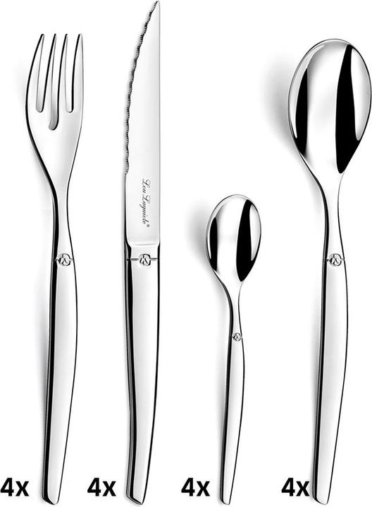Lou laguiole JET Besteckset 16-teilig (16 Stück, Besteck Set)