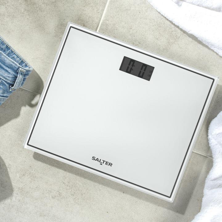 Produktbild Salter 9207 WH3R Compact Glass Electronic Bathroom Scale - Baltas (150 kg)