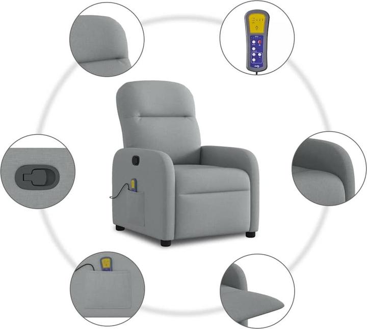 Immagine prodotto VidaXL Sedia da massaggio in tessuto grigio chiaro