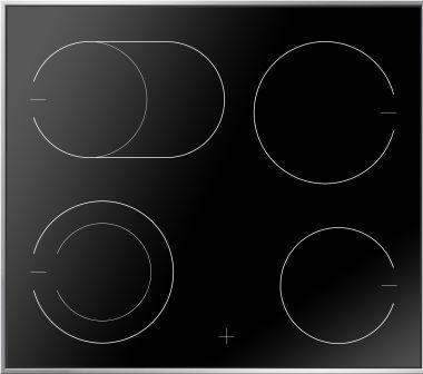Productafbeelding Amica Keramische kookplaat met frame 57,6 x 50,5 cm 4 kookzones EC 742 100 E