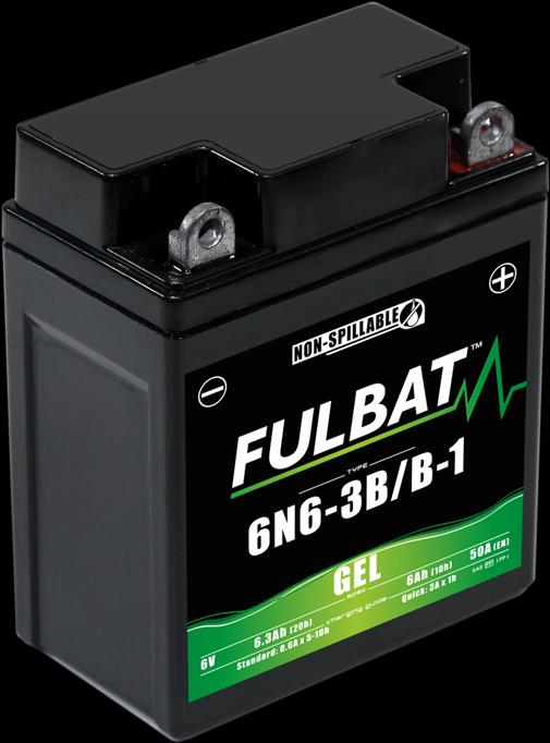 Image du produit Fulbat Batterie moto Gel 6N6-3B/B1 GEL 6V 6Ah (6 V, 6.30 Ah, 50 A)